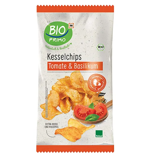 Bio Primo Bioland Tomato & Basil Kettle Chips/Crisps