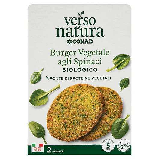 erso Natura – Burger Vegetale agli Spinaci Biologico (Vegetable Burger with Organic Spinach)