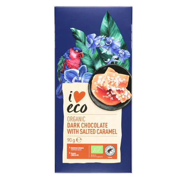 I Love Eco 72% Organic Dark Chocolate with Salted Caramel