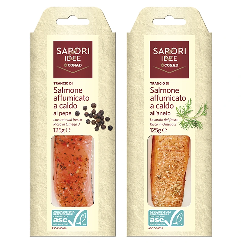 Linea Di Trancio Di Salmone Affumicato A Caldo, Conad
