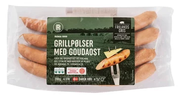 REMA 1000 Free-Range Pork Sausages with Gouda Cheese