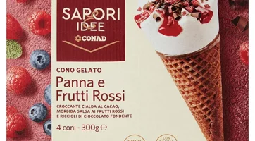 Cono Gelato Panna e Frutti Rossi